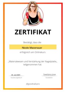 2021: Swetlana Jose - Materialwesen u. Verstärkung der Nagelplatte